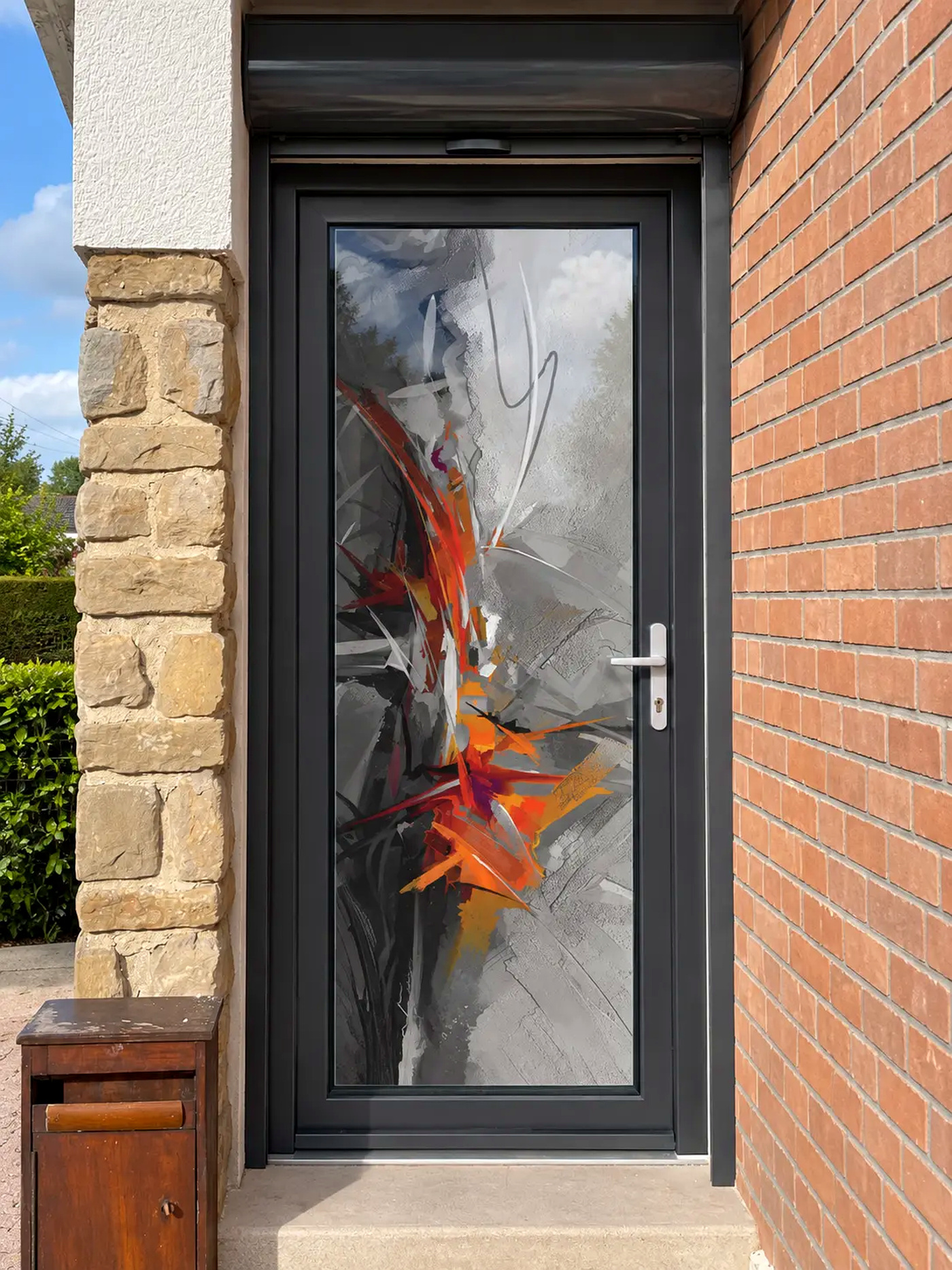 Porte d'entrée GraphiDéco anthracite