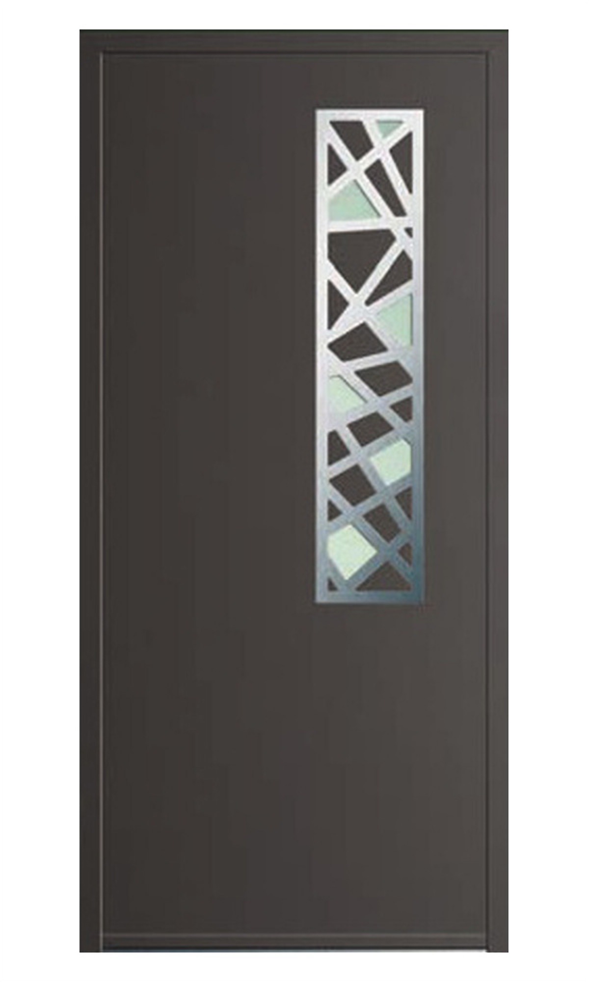 Porte d'entrée Gaston — Insert inox et vitrage dépoli