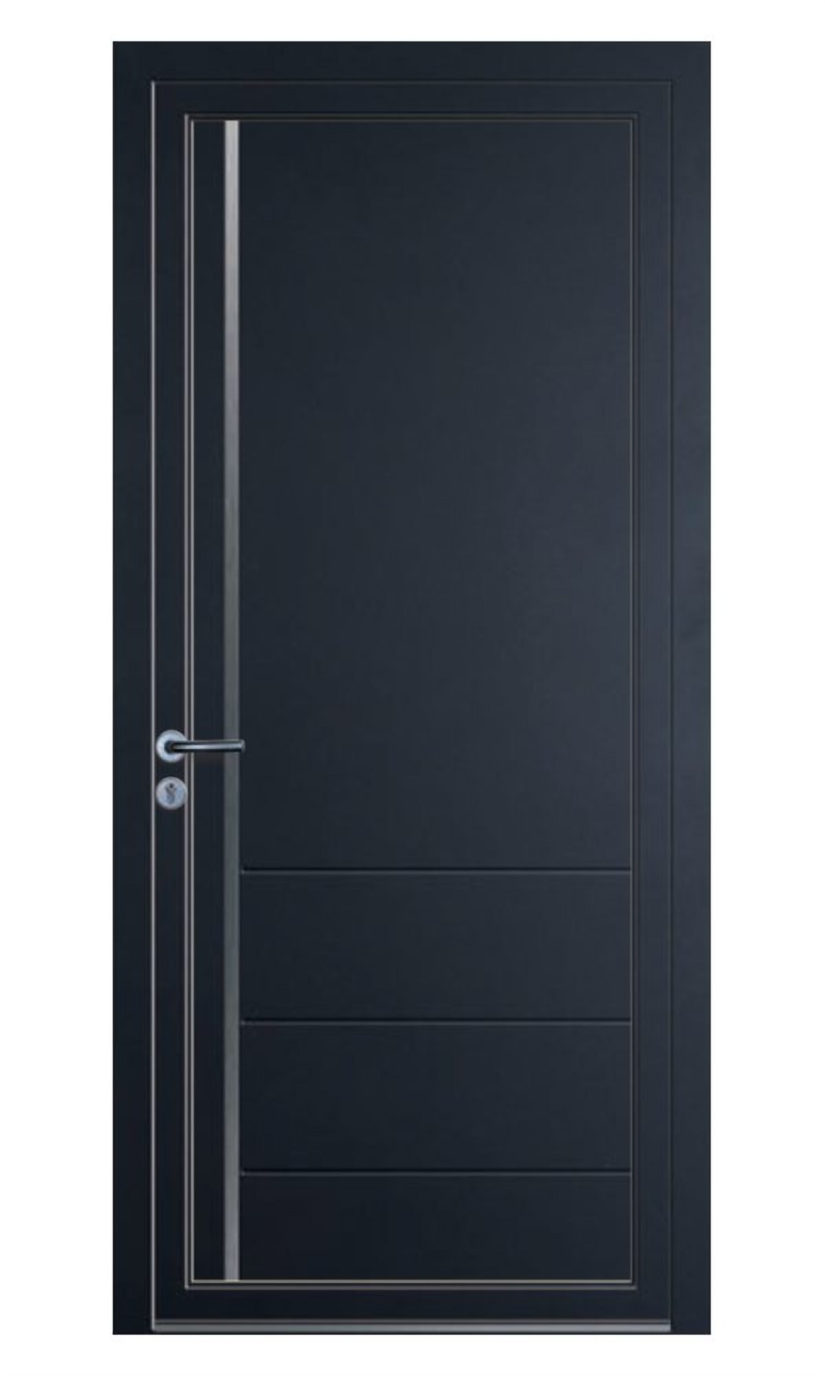 Porte d'entrée Justin — Insert inox et rainurage