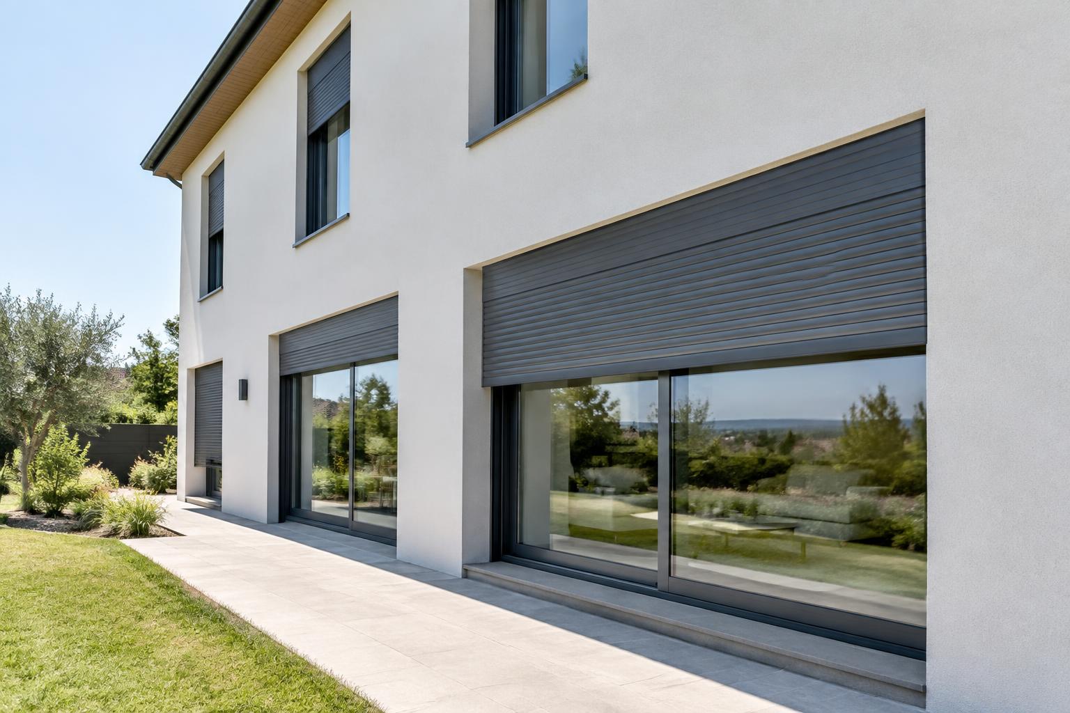 Volets roulants intégrés dans une façade avec isolation extérieure
