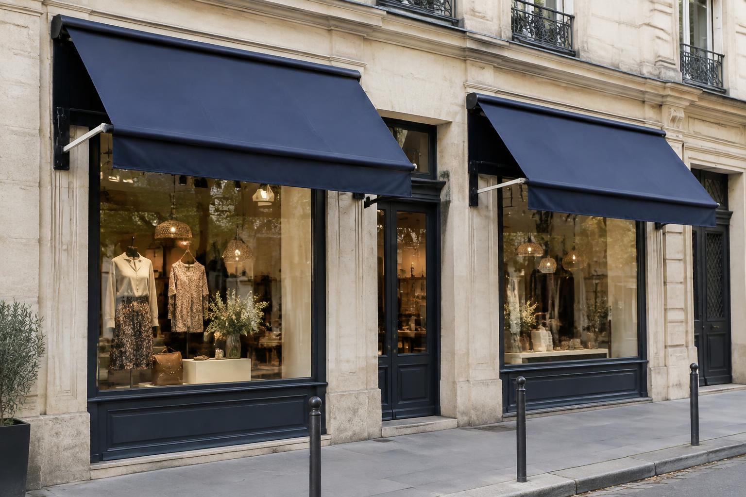 Inspiration de bannettes bleu marine sur une boutique