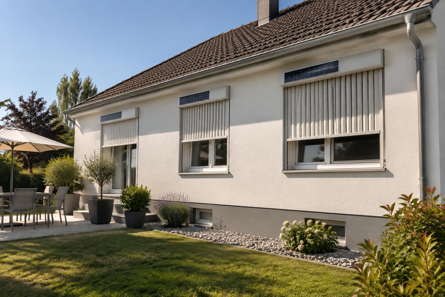 Inspiration de stores verticaux solaires sur une maison rénovée