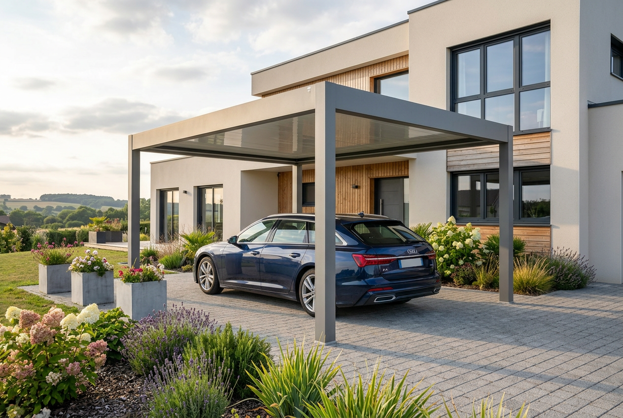Carport Signature avec berline familiale